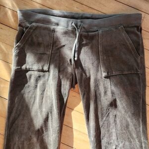 Juicy Couture Low Rise Velour Pants Army Green